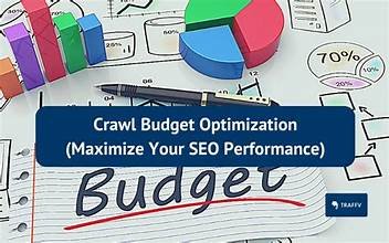 "Crawl Budget Optimization concept with charts, graphs, pie diagram, and handwritten 'Budget' text, highlighting SEO performance strategy."